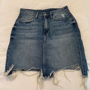 H&M Blue Distressed Denim Mini Skirt